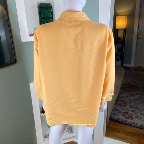 First Issue Liz Claiborne Mustard Button-Down Shirt Work Office Large L Collared - Picture 4 of 8